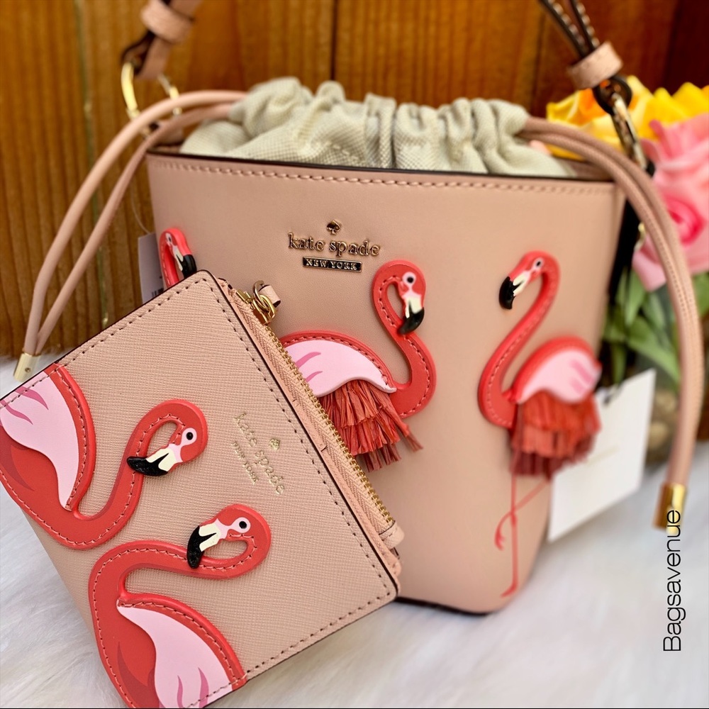 Kate spade flamingo pippa the pool bifold wallet - Picture 2 of 8